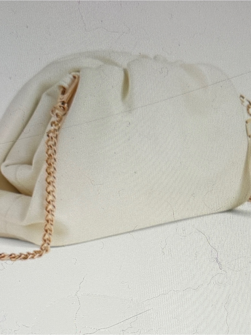 Understated Leather Ivory Crossbody Bag Clutch Fringe Charm Printed Dust Bag Nwt — image 3 of 5